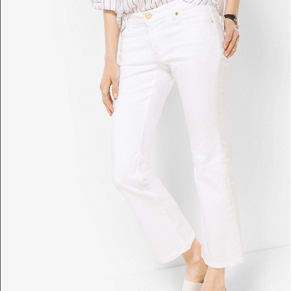 michael kors white flare jeans